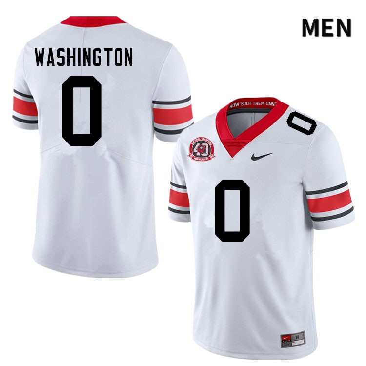 Georgia Bulldogs Men's Darnell Washington #0 White 1980 National Champions 40th Anniversary Stitched College UGA Football Jersey 23YX010SJ